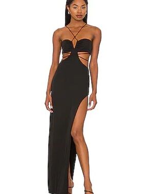 NWT NBD REVOLVE Black Strappy Cutout Maxi Dress - Women SZ S